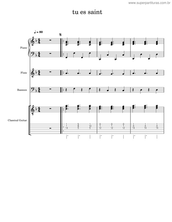 Partitura da música Tu Es Saint