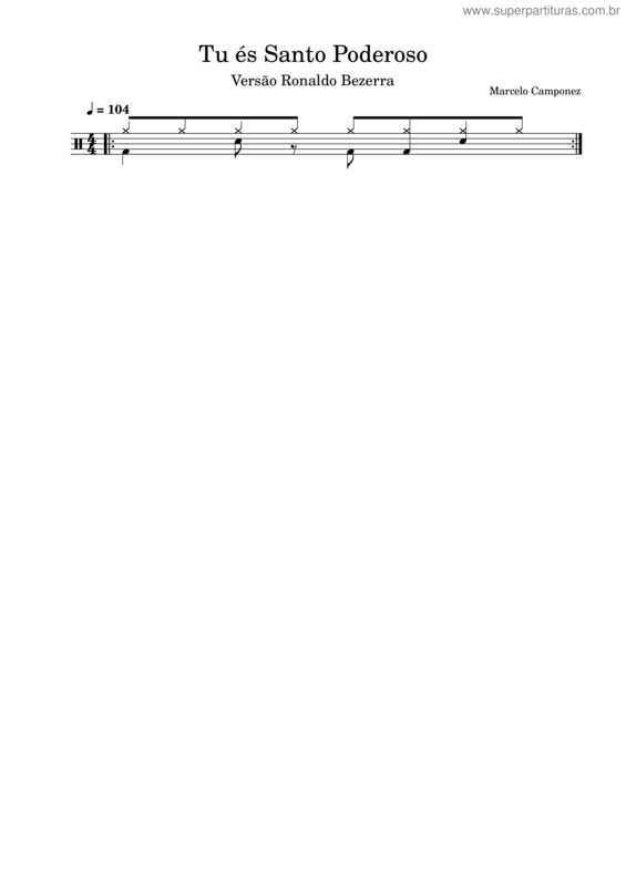 Partitura da música Tu És Santo Poderoso – Marcelocampon