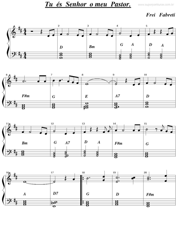 Partitura da música Tu És Senhor o Meu Pastor v.2