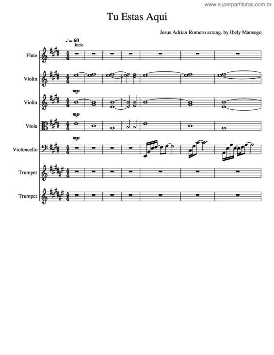 Partitura da música Tu Estas Aqui v.3