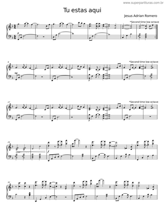 Partitura da música Tu Estas Aqui v.4
