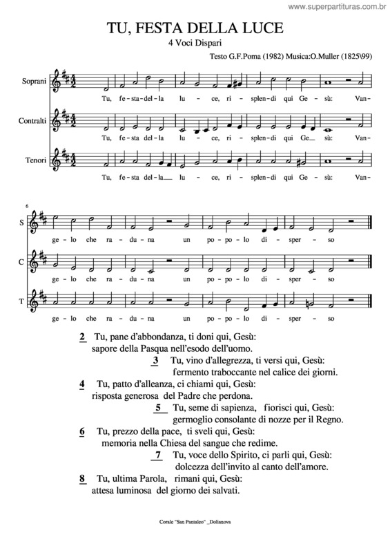 Partitura da música Tu Festa Della Luce