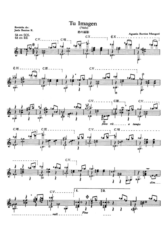 Partitura da música Tu Imagen