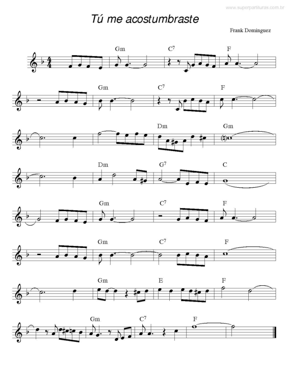 Partitura da música Tú Me Acostumbraste