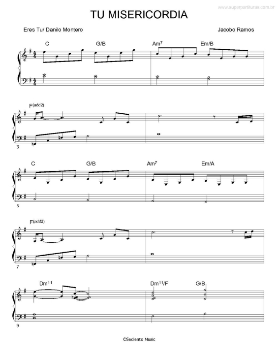 Partitura da música Tu Misericordia