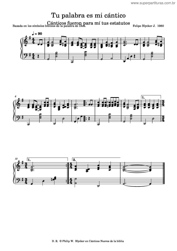 Partitura da música Tu Palabra Es Mi Cántico