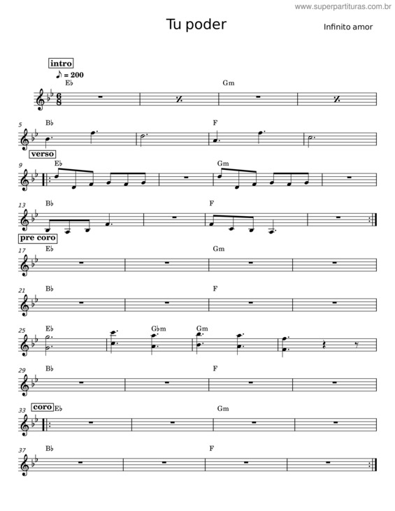 Partitura da música Tu Poder