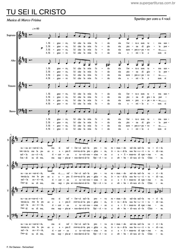 Partitura da música Tu Sei Il Cristo – Marco Frisina