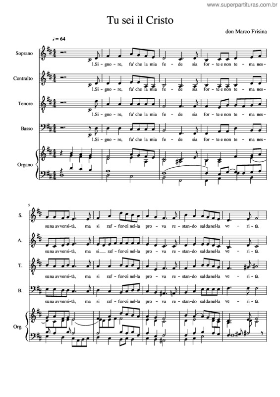 Partitura da música Tu Sei Il Cristo