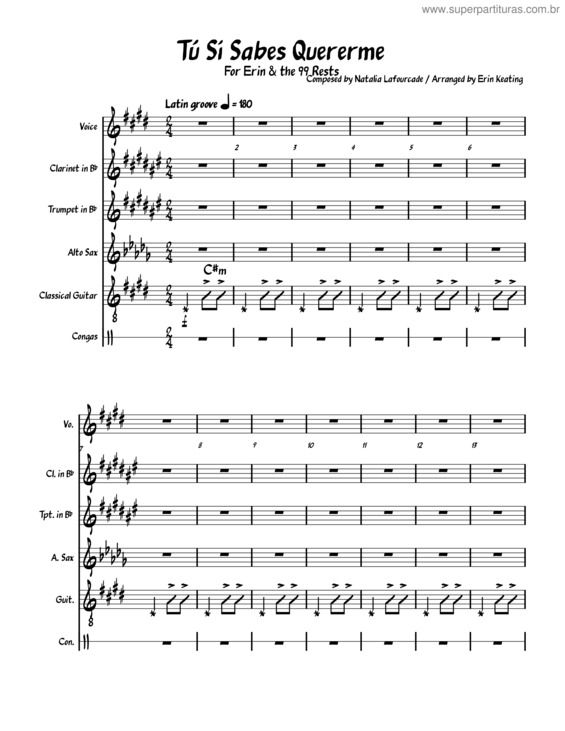 Partitura da música Tú Sí Sabes Quererme – Natalia Lafourcade For E&99
