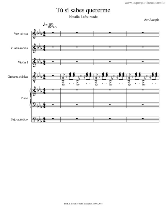 Partitura da música Tú Sí Sabes Quererme – Natalia Lafourcade