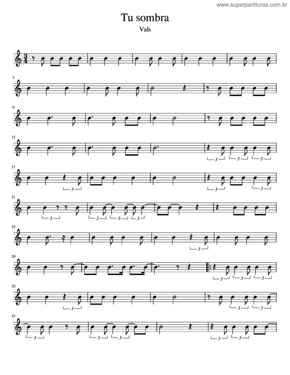 Partitura da música Tu Sombra Tu Sombra – José A. Morales