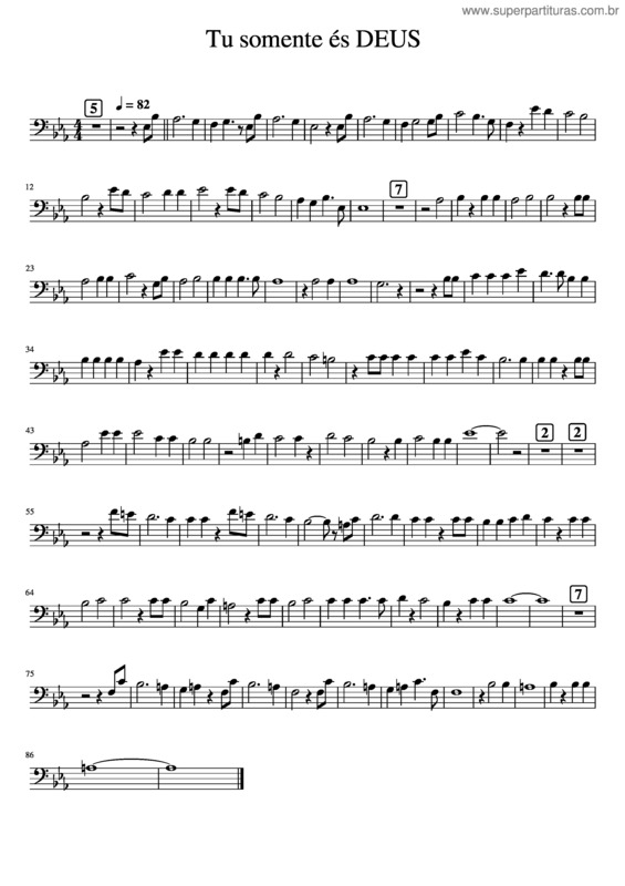 Partitura da música Tu Somente És Deus