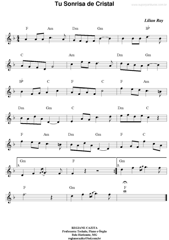 Partitura da música Tu Sonrisa de Cristal