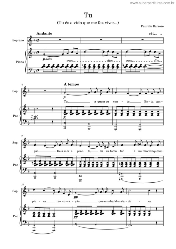 Partitura da música Tu v.3