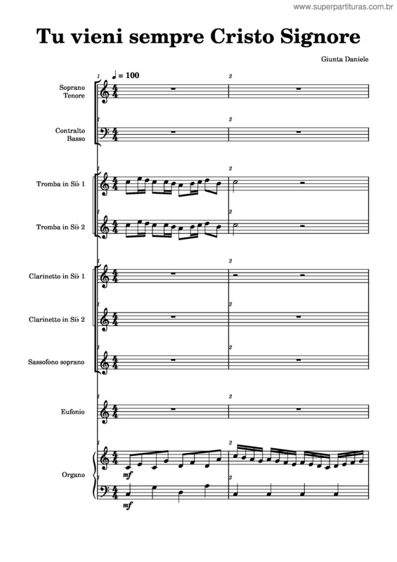Partitura da música Tu Vieni Sempre Cristo Signore
