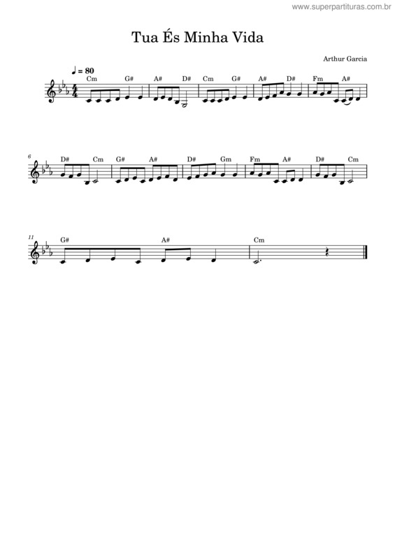 Partitura da música Tua Es Minha Vida