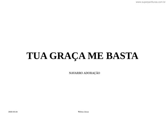 Partitura da música Tua Graça Me Basta – G – Eduarda – Violão + Tablatura