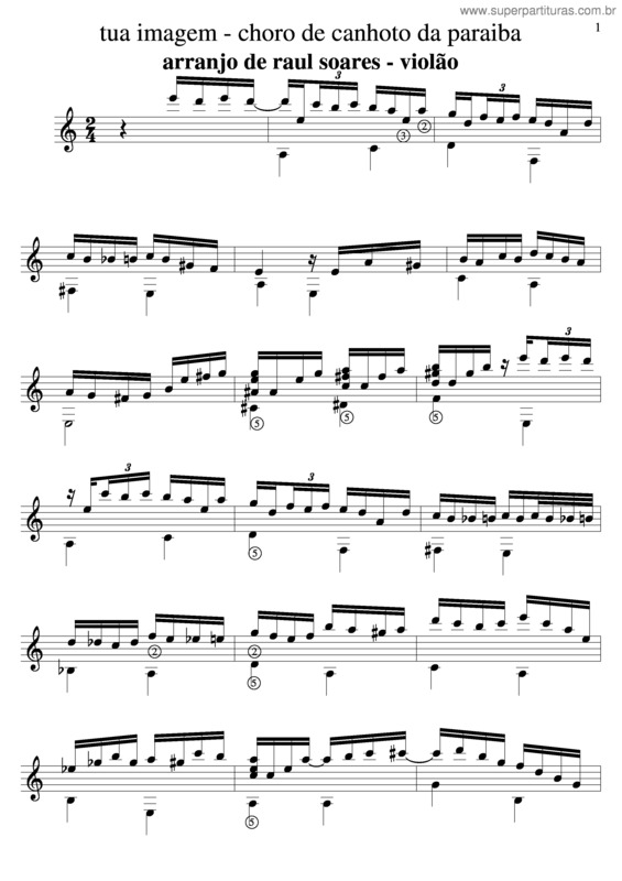 Partitura da música Tua Imagem v.2