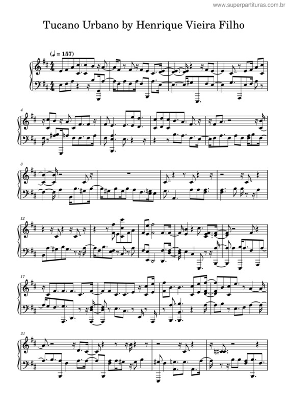 Partitura da música Tucano Urbano Mpb Henrique Vieira Filho Piano – Henriquevieirafilho