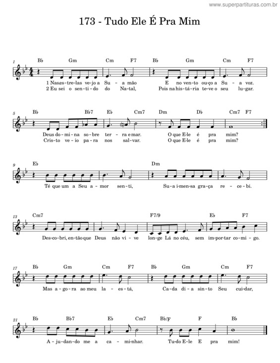 Partitura da música Tudo Ele É Pra Mim v.2