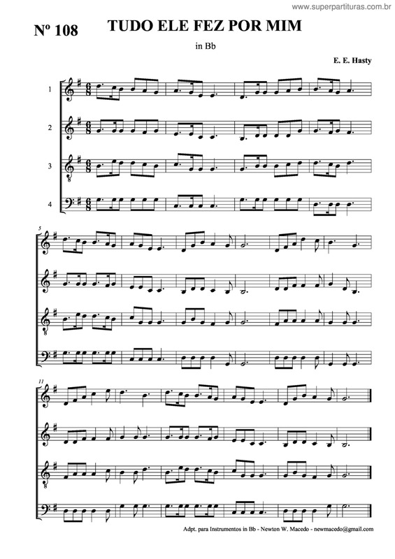 Partitura da música Tudo Ele Fez Por Mim v.2