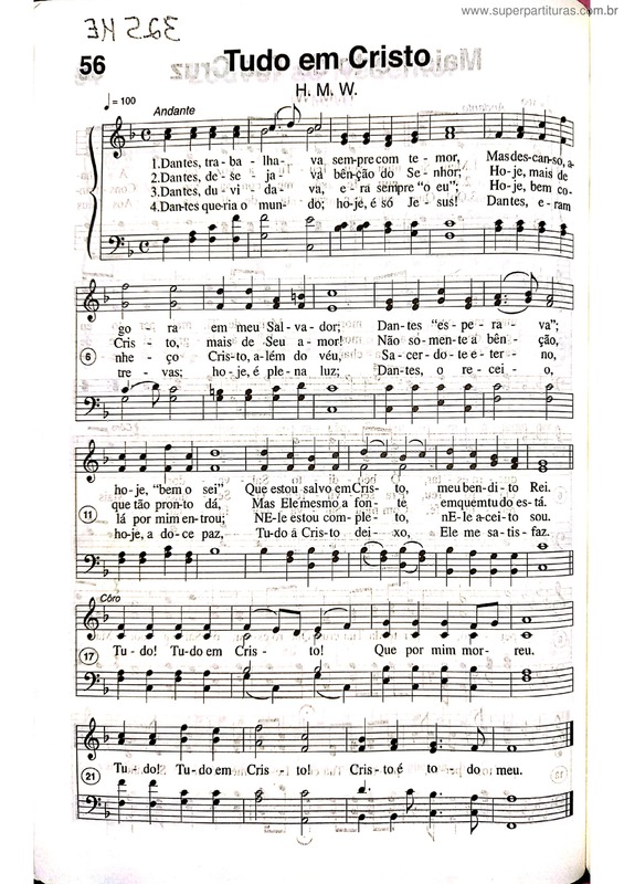 Partitura da música Tudo Em Cristo v.2
