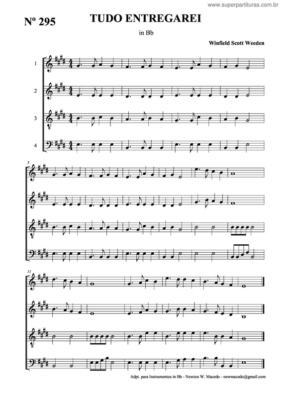 Partitura da música Tudo Entregarei v.8