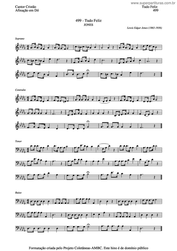 Partitura da música Tudo Feliz v.2