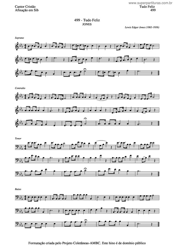 Partitura da música Tudo Feliz v.3