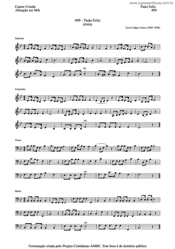 Partitura da música Tudo Feliz v.4