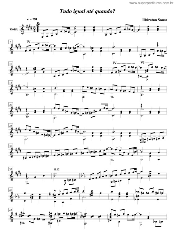 Partitura da música Tudo Igual Até Quando? v.2