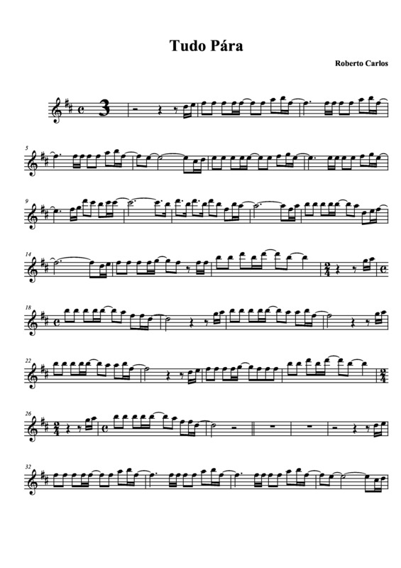 Partitura da música Tudo Pára v.2