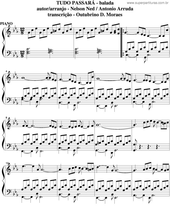 Partitura da música Tudo Passará