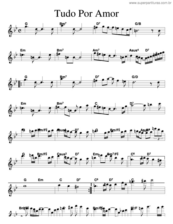 Partitura da música Tudo Por Amor v.2