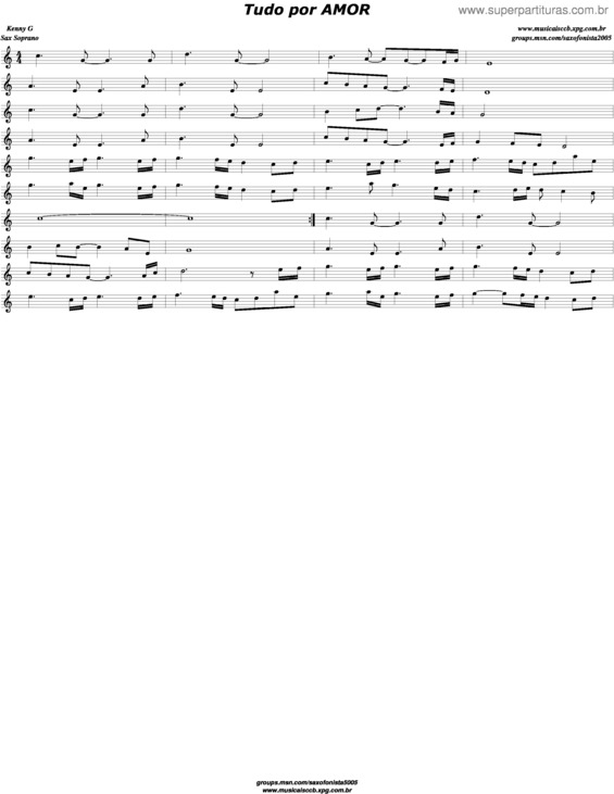 Partitura da música Tudo Por Amor v.4