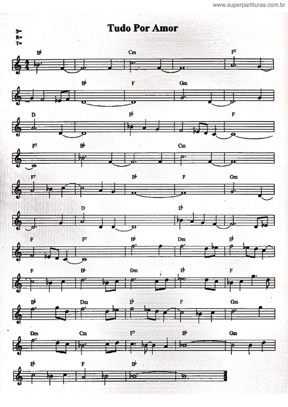 Partitura da música Tudo Por Amor v.5