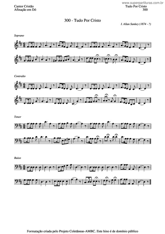 Partitura da música Tudo Por Cristo v.3