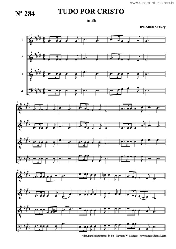 Partitura da música Tudo Por Cristo v.6