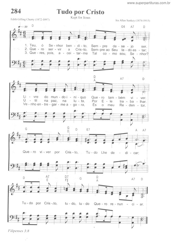 Partitura da música Tudo Por Cristo