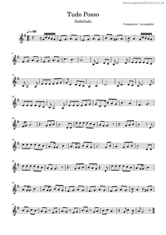 Partitura da música Tudo Posso v.2