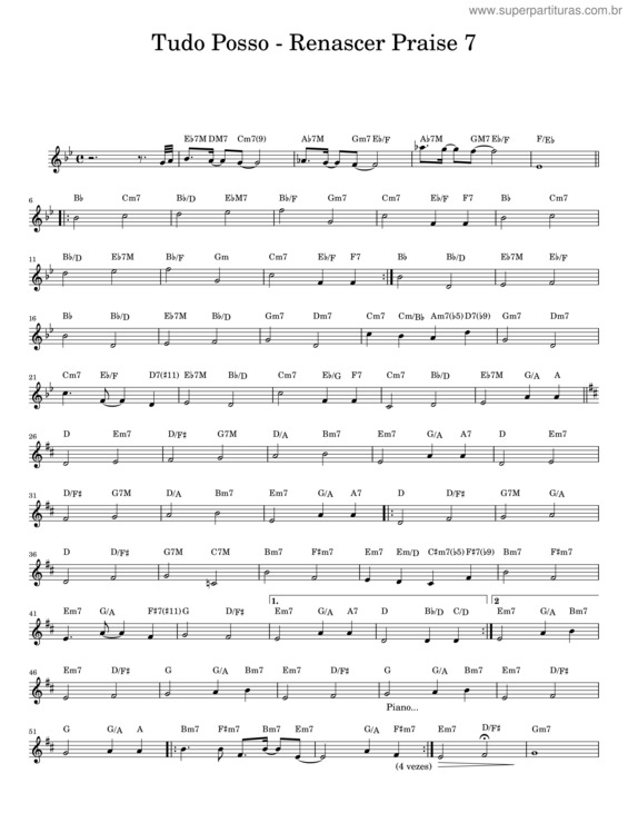 Partitura da música Tudo Posso v.3