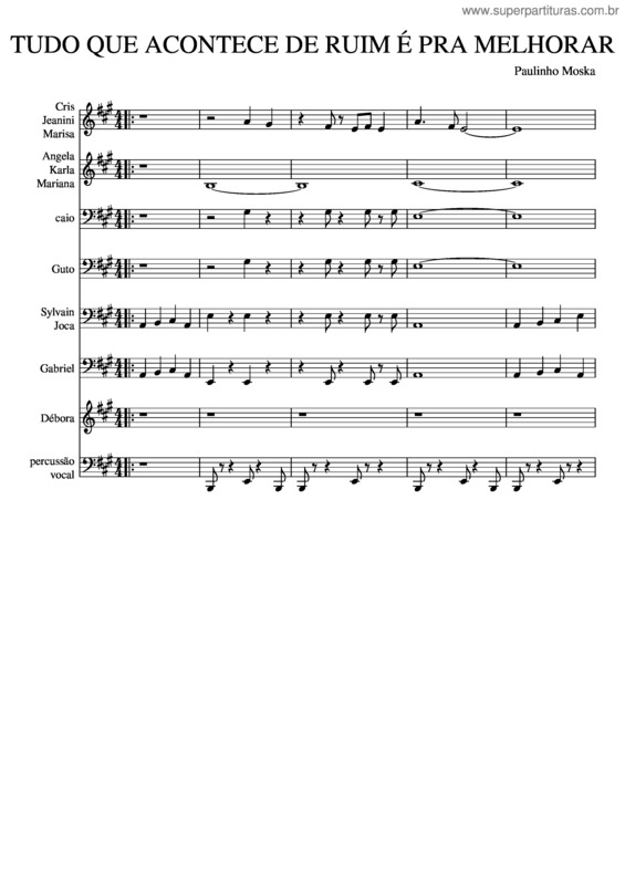 Partitura da música Tudo Que Acontece De Ruim É Pra Melhorar
