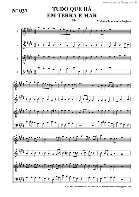 Partitura da música Tudo Que Há Em Terra E Mar v.3