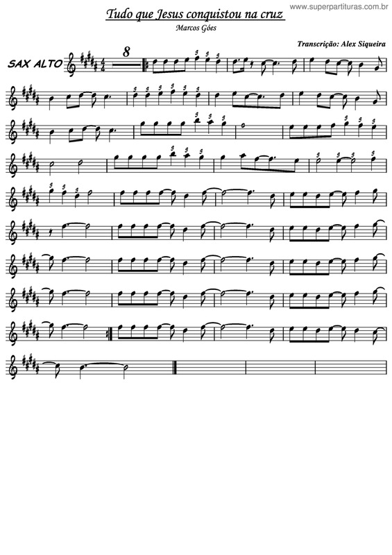 Partitura da música Tudo Que Jesus Conquistou