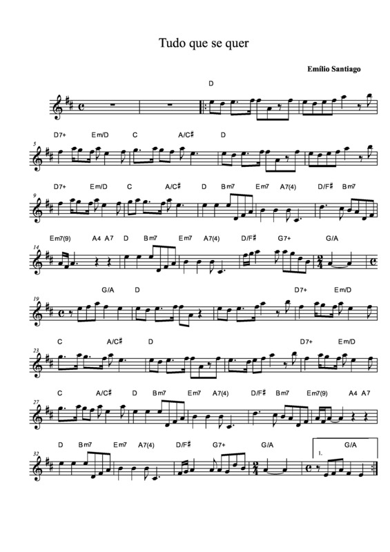 Partitura da música Tudo Que Se Quer v.2