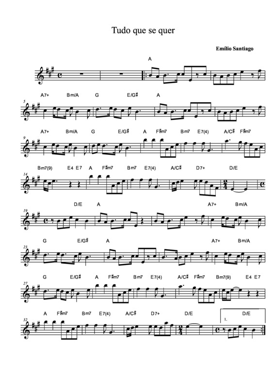 Partitura da música Tudo que Se Quer