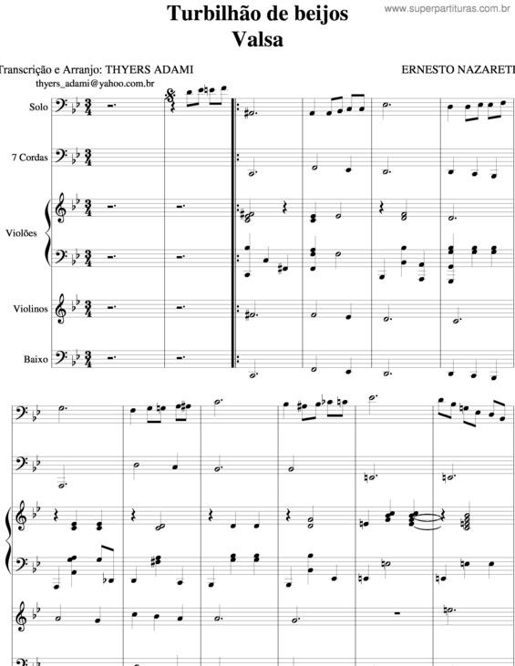 Partitura da música Turbilhão De Beijos v.2