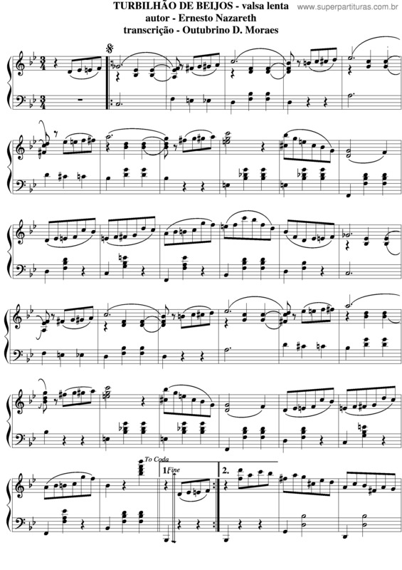 Partitura da música Turbilhão De Beijos v.3