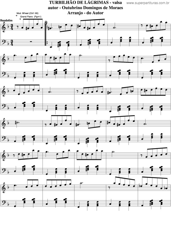 Partitura da música Turbilhão De Lágrimas v.4